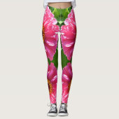 Elegante klassische Blume mit rosa Blumen Leggings (Vorderseite)