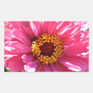 Elegante klassische Blume mit rosa Blumen Rechteckiger Aufkleber
