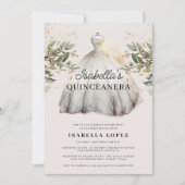 Elegante klassische Blumen- und Prinzesskleidung Q Einladung (Vorderseite)