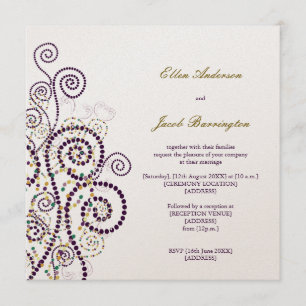 Elegante Klassische Boho Lila Spiralen Hochzeitsei Einladung