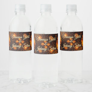 Elegante klassische Boho moderne Gold #901 Hochzei Wasserflaschenetikett