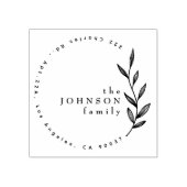 Elegante klassische botanische Rücksendeadresse Gummistempel (Prägung)