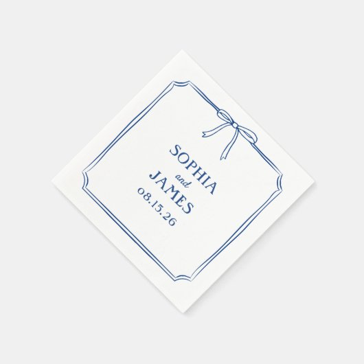 Elegante, klassische Bow-Hochzeit Serviette (Ecke)