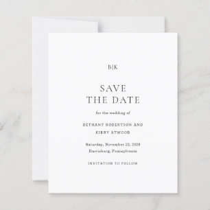 Elegante klassische Budget-Hochzeit - Save-the-Dat