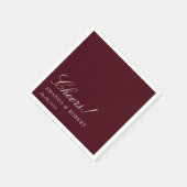 Elegante klassische Burgunder-Hochzeit Serviette (Ecke)