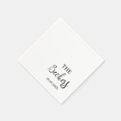 Elegante klassische Calligraphie Vintage Wedding Serviette (Ecke)