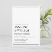 Elegante klassische Christliche Hochzeit in Schwar Einladung (Stehend Vorderseite)