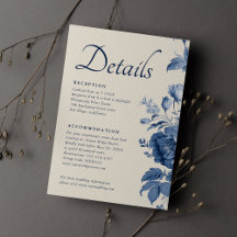 Elegante klassische Creme & Blue Floral Wedding