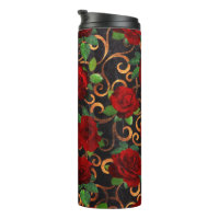 Elegante klassische Damask Vintage Schwarze Rote R