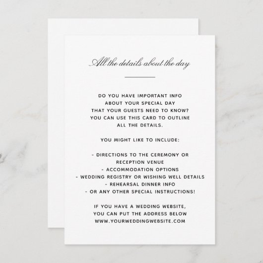 Elegante klassische Details Begleitkarte (Vorne/Hinten)