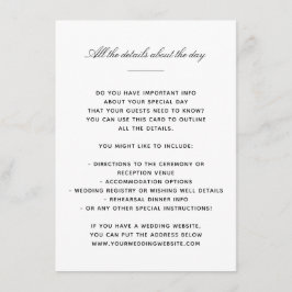 Elegante klassische Details Begleitkarte