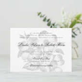 Elegante klassische Dogwood Blume Einladung Hochze (Stehend Vorderseite)