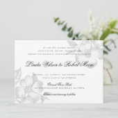 Elegante klassische Dogwood Blume Einladung Hochze (Stehend Vorderseite)