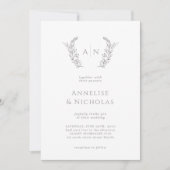 Elegante klassische, einfache, formale Monografie- Einladung (Vorderseite)