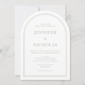 Elegante klassische feierliche Hochzeit Einladung (Vorderseite)