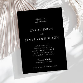 Elegante klassische feierliche Schwarz-weiße Hochz Einladung