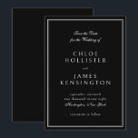Elegante klassische feierliche Schwarz-weiße Hochz Save The Date<br><div class="desc">Eleganter klassischer formaler Schwarz-weißer Rahmen Hochzeit Speichern Sie die Einladungskarte für das Datum</div>