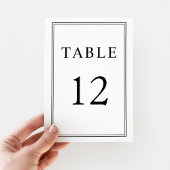 Elegante klassische feierliche Schwarz-weiße Hochz Tischnummer