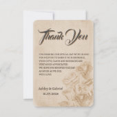 Elegante klassische florale rustikale Hochzeit Dan Dankeskarte (Vorderseite)