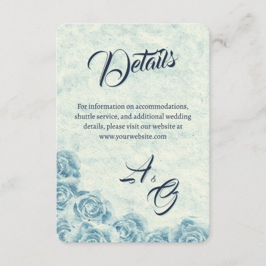 Elegante klassische florale rustikale Hochzeiten D Begleitkarte (Vorderseite)