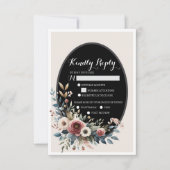 Elegante klassische, florale, rustikale Hochzeitre RSVP Karte (Vorderseite)
