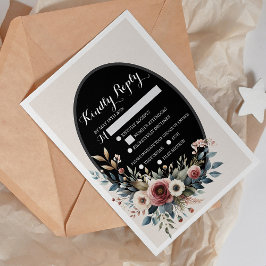 Elegante klassische, florale, rustikale Hochzeitre RSVP Karte