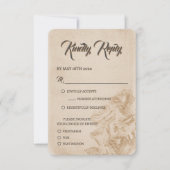 Elegante klassische, florale rustikale Hochzeitrea RSVP Karte (Vorderseite)