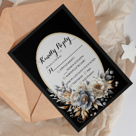 Elegante klassische, florale rustikale Hochzeitrea RSVP Karte