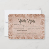Elegante klassische, florale rustikale Hochzeitrea RSVP Karte (Vorderseite)