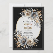 Elegante klassische, florale Rustikale Hochzeitsei Einladung (Vorderseite)