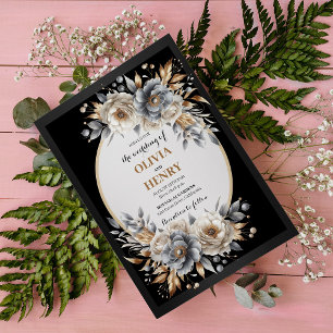 Elegante klassische, florale Rustikale Hochzeitsei Einladung