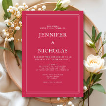 Elegante klassische formale Magenta-Rot-Hochzeit
