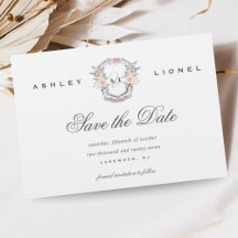 Elegante klassische formale Monogramm-Blumenhochze