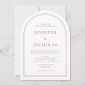 Elegante klassische formale rosa Hochzeit Einladung (Vorderseite)