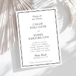 Elegante klassische formale Schwarz-Rahmen-Hochzei Einladung<br><div class="desc">Elegante Vorlage für die formale Schwarz-weiße Rahmenhochzeit</div>