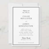 Elegante klassische formale Schwarz-Rahmen-Hochzei Einladung (Vorderseite)