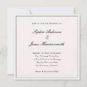 Elegante klassische formale Schwarz-Rahmen-Skripte Einladung (Vorderseite)