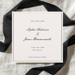 Elegante klassische formale Schwarz-Rahmen-Skripte Save The Date