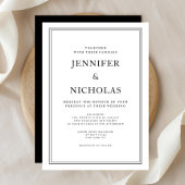 Elegante klassische formale Schwarz-Weiß-Hochzeit Einladung