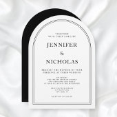 Elegante klassische formale Schwarz-Weiß-Hochzeit Einladung