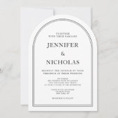 Elegante klassische formale Schwarz-Weiß-Hochzeit Einladung (Vorderseite)