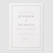 Elegante klassische formale Schwarz-Weiß-Hochzeit Pergament Einladungen (Vorderseite)