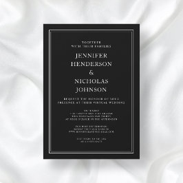 Elegante klassische formale Schwarz-weiße virtuell Einladung