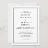 Elegante klassische formale Schwarz-weiße virtuell Einladung (Vorderseite)