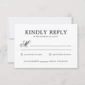 Elegante klassische formale Skriptmonogramm-Hochze RSVP Karte (Vorderseite)