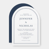 Elegante klassische formelle Hochzeit der Navy Einladung