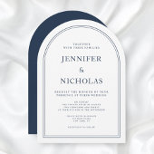 Elegante klassische formelle Hochzeit der Navy Einladung