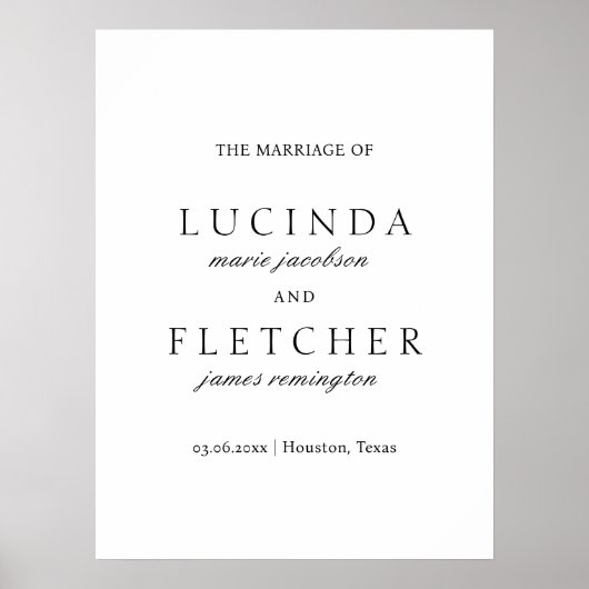 Elegante klassische formelle Hochzeit Poster (Vorne)