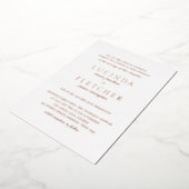 Elegante klassische formelle Hochzeitsstimmung Ros Folieneinladung (Gedreht)