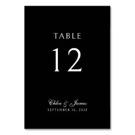 Elegante klassische formelle schwarze Namen Hochze Tischnummer